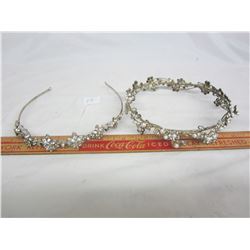 Two antique rhinestone tiaras