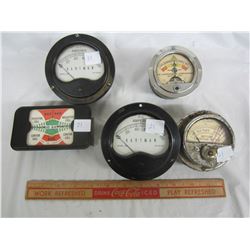 Five World War II era plane instruments