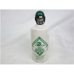 1989 Roughriders Huson Bay  whiskey bottle w/ helmet (no damage)
