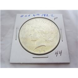 1922 P Peace silver dollar