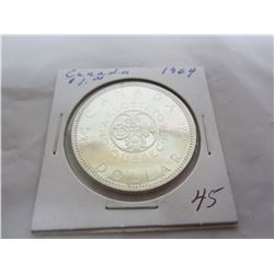 1964 Canadian silver dollar