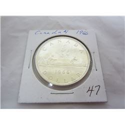 1966 Canadian silver dollar