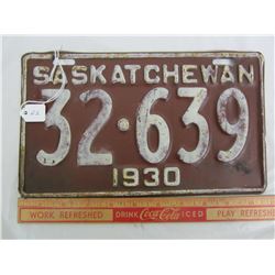 1930 Saskatchewan license plate