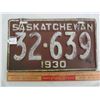 Image 1 : 1930 Saskatchewan license plate