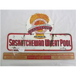 Vintage wheat pool license plate topper