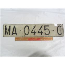 European license plate