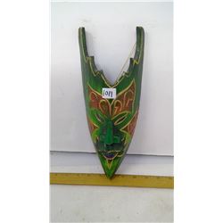 SPRING GREEN SPIRIT/SPRITE WOODEN MASK - 12"