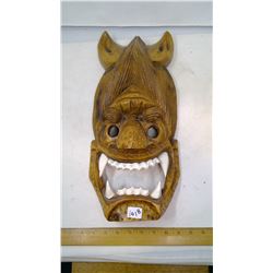 TEMPLE/HOUSE GUARD WOOD CARVED MASK