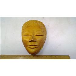 ASIAN SOFTWOOD GODDESS FACE WOOD CARVING