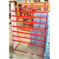 RED 8 TIER CANDY DISPLAY RACK. 38 X 17 X 60