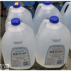 4 PK OF ICE RIVER 4LTR DISTILLED WATER JUGS