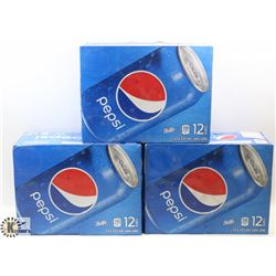3 CASES OF 12 X 355ML CANS OF PEPSI