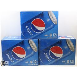 3 CASES OF 12 X 355ML CANS OF PEPSI
