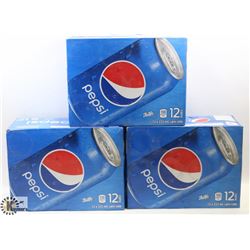 3 CASES OF 12 X 355ML CANS OF PEPSI
