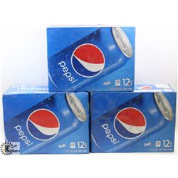 3 CASES OF 12 X 355ML CANS OF PEPSI