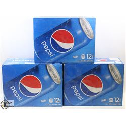 3 CASES OF 12 X 355ML CANS OF PEPSI