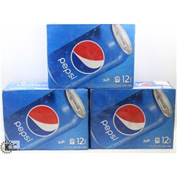 3 CASES OF 12 X 355ML CANS OF PEPSI