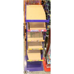 PURPLE 5 TIER CADBURY DISPLAY RACK. 12 X 14 X 49
