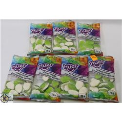 7 BAGS OF HUER GREEN FROGS GUMMY CANDY.