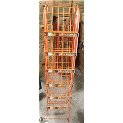 ORANGE REESE 6 TIER WIRE DISPLAY RACK.