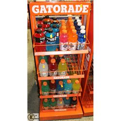 ORANGE GATORADE 4 TIER BEVERAGE DISPLAY RACK.