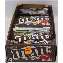 OPENED BOX OF M& M'S MILK CHOCOLATE CANDY.
