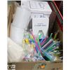 Image 1 : BOX OF SLURPEE STRAWS/ CANDY BAGS/ DRINK LIDS &