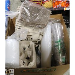 LARGE  BOX OF ASSORTED DRINK CUP LIDS, DRINK