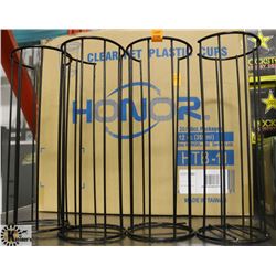 4 BLACK WIRE CUP OR LIDS HOLDERS.