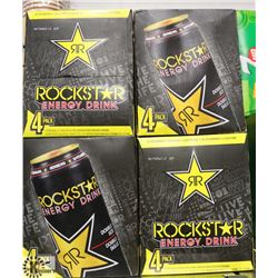 2 4PK 473ML YELLOW ROCKSTAR ENERGY DRINKS.