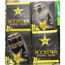 2 4PK 473ML YELLOW ROCKSTAR ENERGY DRINKS.