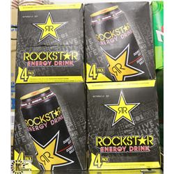 2 4PK 473ML YELLOW ROCKSTAR ENERGY DRINKS.