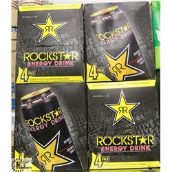 2 4PK 473ML YELLOW ROCKSTAR ENERGY DRINKS.