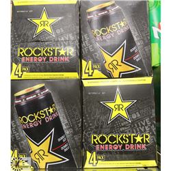 2 4PK 473ML YELLOW ROCKSTAR ENERGY DRINKS.