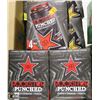 Image 1 : 3 4PK 473ML RED ROCKSTAR PUNCHED ENERGY DRINKS.