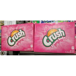 2 CASES OF 355ML CRUSH 12PK CREAM SODA POP.
