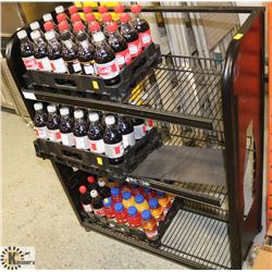 COCA COLA BLACK 3 TIER SHELF BEVERAGE DISPLAY.