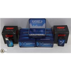 BAG OF EXPORT A METAL TINS & DJEEP BRAND LIGHTERS