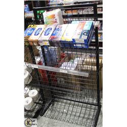 2 BLACK WIRE 5 TIER DISPLAY RACKS.