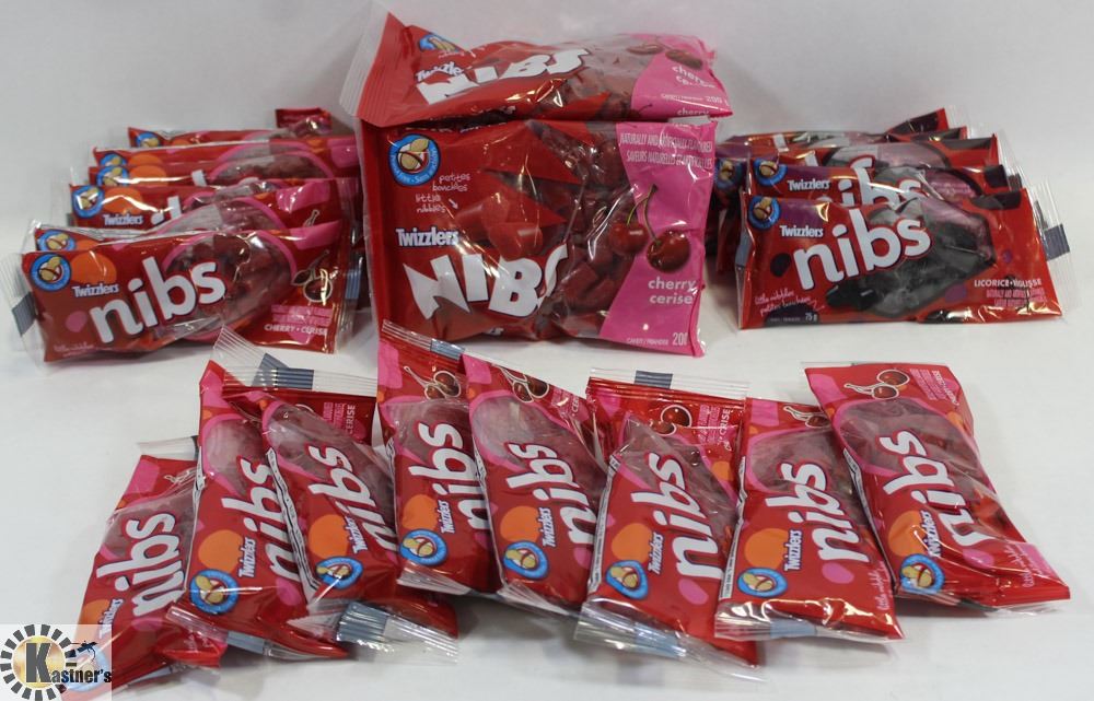LARGE BAG OF ASSORTED TWIZZLER NIBS LICORICE CANDY.