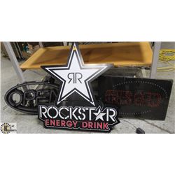 3 CONVENIENCE STORE LIGHT UP SIGNS.