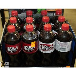12- 591ML DR PEPPER ORIGINAL & DIET BOTTLE OF POP.