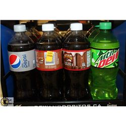 12- 591ML ASSORTED FLAVORED BOTTLES OF POP.