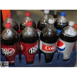 8- 2LTR BOTTLES OF ASSORTED POP: PEPSI, DIET COKE,