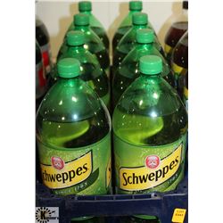 8- 2LTR BOTTLES OF SCHWEPPES GINGERALE POP.