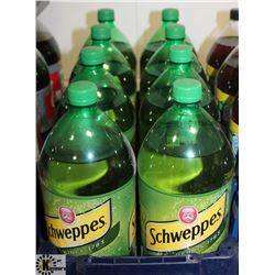8- 2LTR BOTTLES OF SCHWEPPES GINGERALE POP.