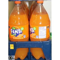 8- 2LTR BOTTLES OF FANTA ORANGE POP.