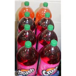 8- 2LTR BOTTLES OF (6)CRUSH CREAM SODA & (2)ORANGE