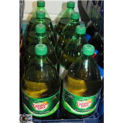 8- 2LTR BOTTLES OF CANADA DRY GINGERALE POP.