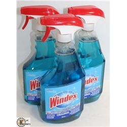 3- 765ML BOTTLES OF ORIGINAL WINDEX GLASS CLEANER.